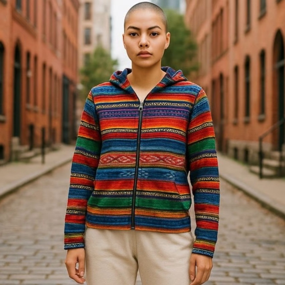 Lauren Ralph Lauren Jeans Co Womens Serape Stripe Full Zip Hoodie‎ Sweater MP